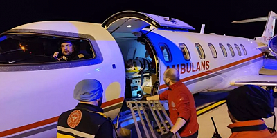 Ambulans uçak oyuncu Sergen Deveci için havalandı