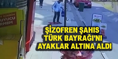 Bursa'da Şizofren Şahıs Türk Bayrağı'nı Ayaklar Altına Aldı