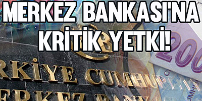 Merkez Bankası'na kritik yetki!