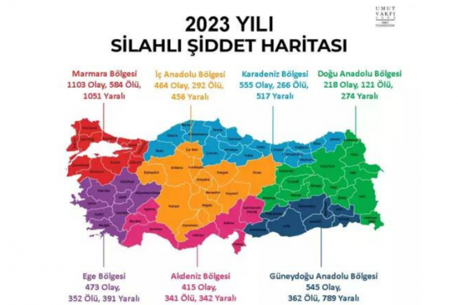 Türkiye’nin silahlı şiddet haritası!